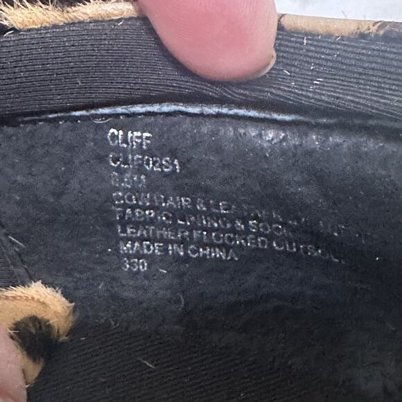 Steve Madden‎ Wedge Sneaker 8.5M Cliff Leather Leopard Print Lace Up Shoes Hair - Picture 7 of 10